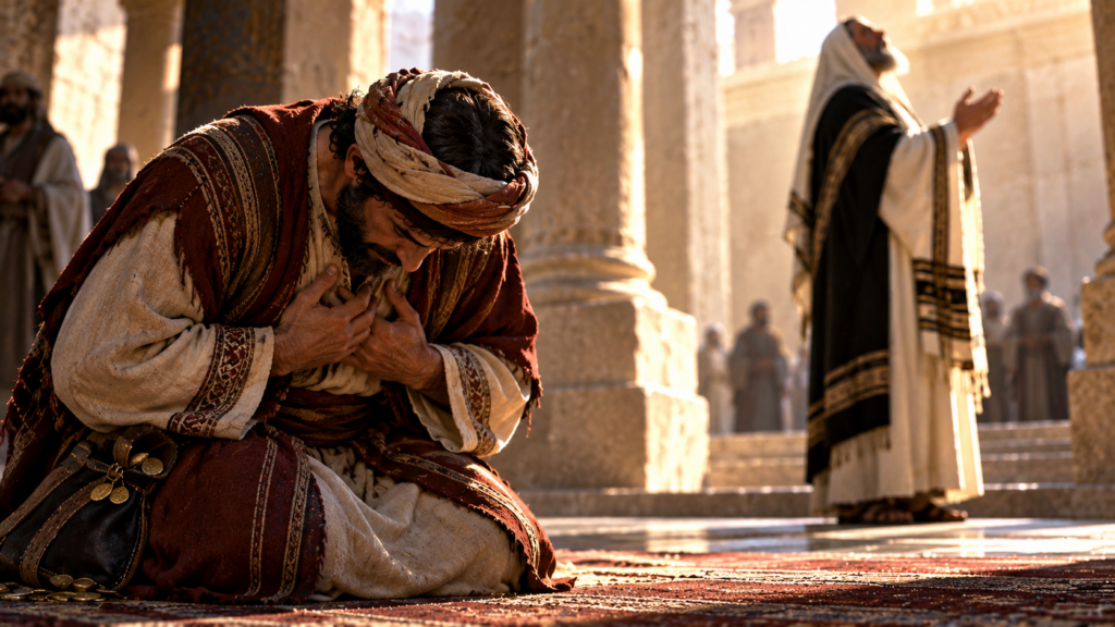 a penitent’s prayer in the temple