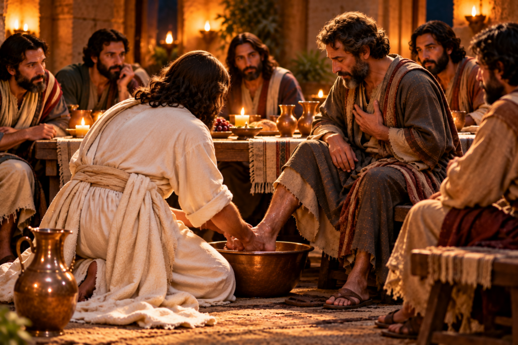 candlelit foot washing in the upper room